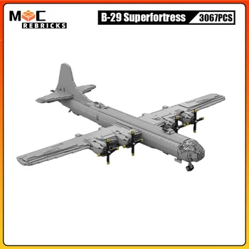 WW2 JAV Karinių B-29 Superfortress Ilgojo Nuotolio Bombonešis Sunkiųjų Naikintuvų Kūrimo Bloką Orlaivių Surinkimas Modelis Plytų Žaislų Surinkėjas