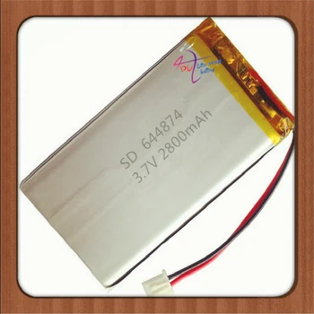 XHR-2P 2.54), 3,7 V 2800mAh 644874 655075 polimero baterijos įkrovimo lobis mobiliojo galia
