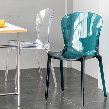 Šiaurės Akrilas Skaidri Valgomojo Kėdės, Virtuvės Namų Kūrybos Kristalų Išmatose Makiažas Kėdės Plastiko Laisvalaikio Valgomojo Kėdės