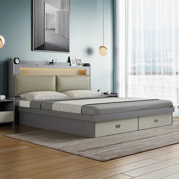 Šiaurės lova, miegamojo šiuolaikinės paprasta 1 metras 5 prabanga aukšto langą lova valdybos tipas audiniu lova 1.8 metras dvigubo sandėliavimo lova