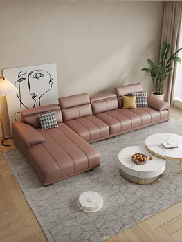 Šiaurės šalių mokslo ir technologijų audinio sofos kambarį modernios šviesos prabangus ekologinis silikono oda italijos high-end audiniu menas
