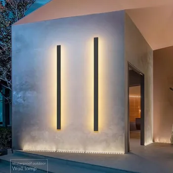 Šiuolaikinės Vandeniui lauko Ilgio Juostelės LED sienos lempos IP65 Aliuminio Sienos Šviesos Sodas, veranda Sconce Šviesos 110V, 220V Sconce Šviestuvas