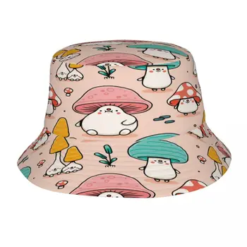 Žavinga Grybų Kibiro Kepurę Vasaros Skrybėlės Žvejys Skrybėlę, Sulankstomas Moterys Vyrai Nuo Saulės Pavėsyje Kepurės